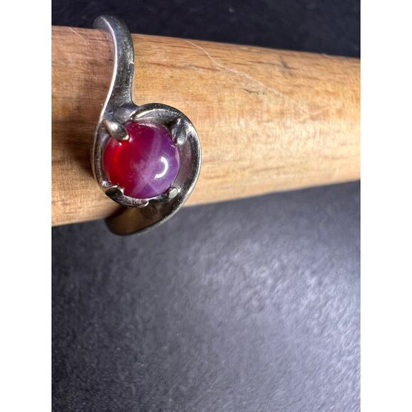 Vintage 14k white gold star ruby estate ring size 6 - Picture 10 of 16